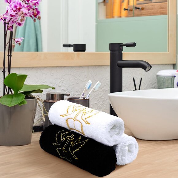 Pastor Hand Towels Cotton 13.8 Inch 4 Pack Cross Dove Gift Church Clergy - Picture 2 of 6